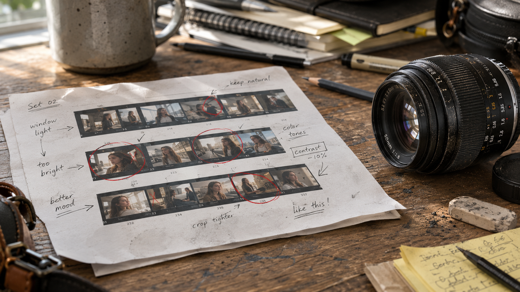 Film-Style Camera Realism: Building an Authentic Photographer's Work Table Scene with Physical Fidelity