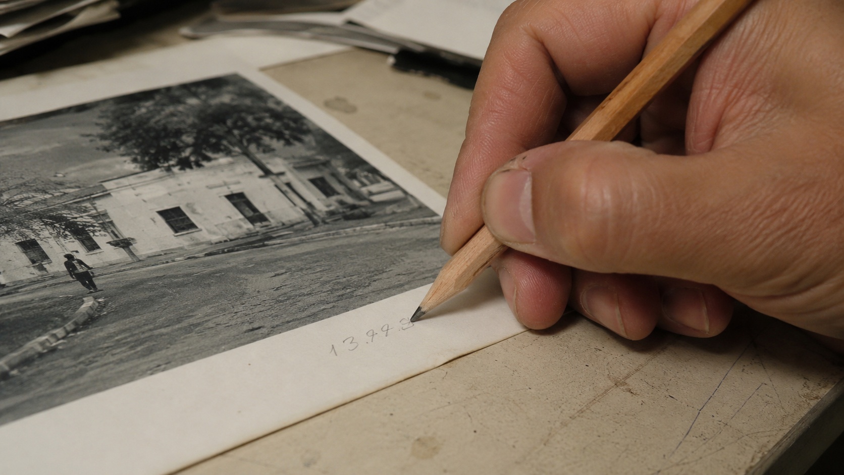 Camera-Grade Realism: Film-Style Calibration of a Hand Annotating a Printed Photograph
